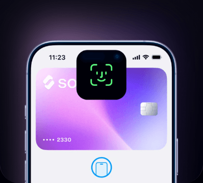 Illustration of SolCard feature: Apple Pay & Google Pay.